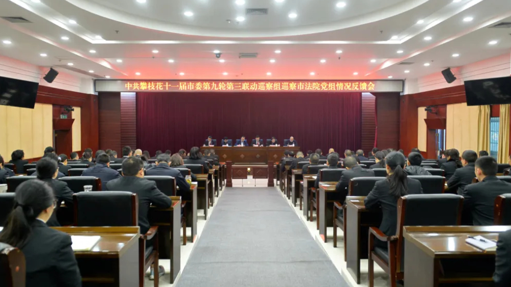 中共攀枝花十一届市委第九轮巡察第三联动巡察组向市法院党组反馈巡察情况