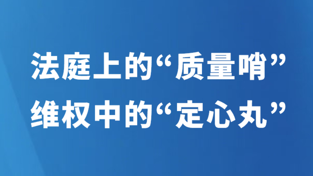法庭上的“质量哨” 维权中的“定心丸”