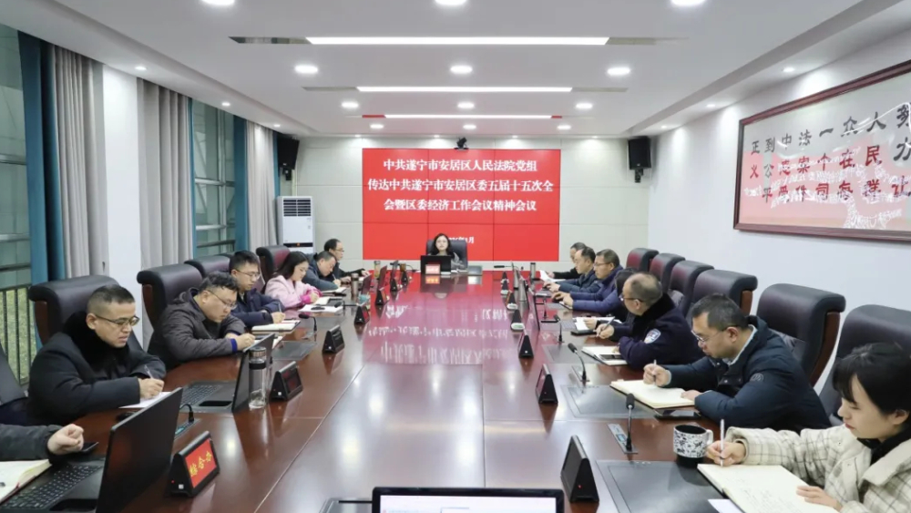 遂宁市安居法院召开党组（扩大）会议 专题传达学习贯彻区委五届十五次全会暨区委经济工作会议精神