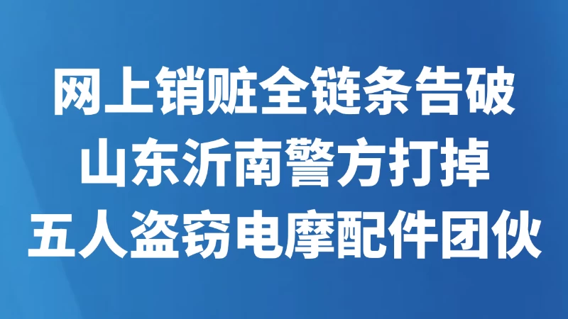 网上销赃全链条告破 山东沂南警方打掉五人盗窃电摩配件团伙