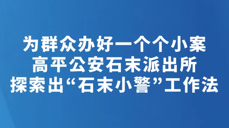 为群众办好一个个小案