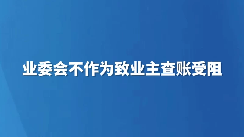 业委会不作为致业主查账受阻