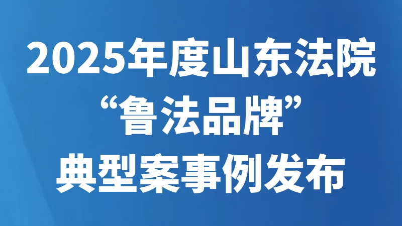 2025年度山东法院“鲁法品牌”典型案事例发布