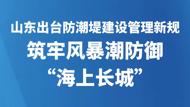 山东出台防潮堤建设管理新规 筑牢风暴潮防御“海上长城”