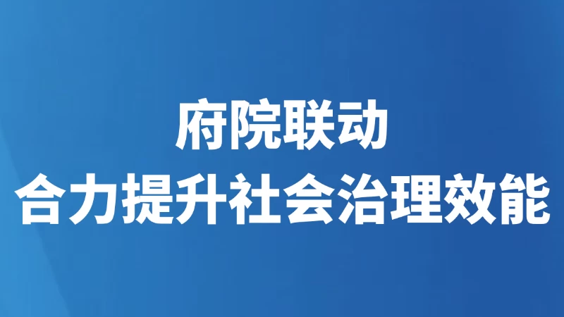 府院联动，合力提升社会治理效能