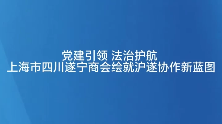 上海市四川遂宁商会绘就沪遂协作新蓝图