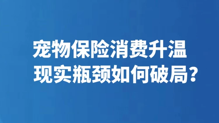 宠物保险消费升温 现实瓶颈如何破局？