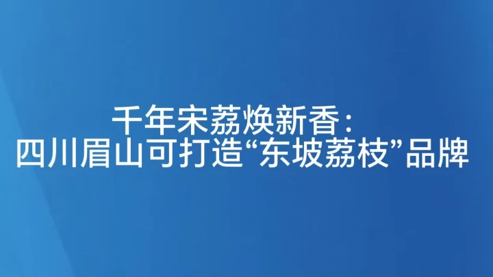 千年宋荔焕新香：四川眉山可打造“东坡荔枝”品牌