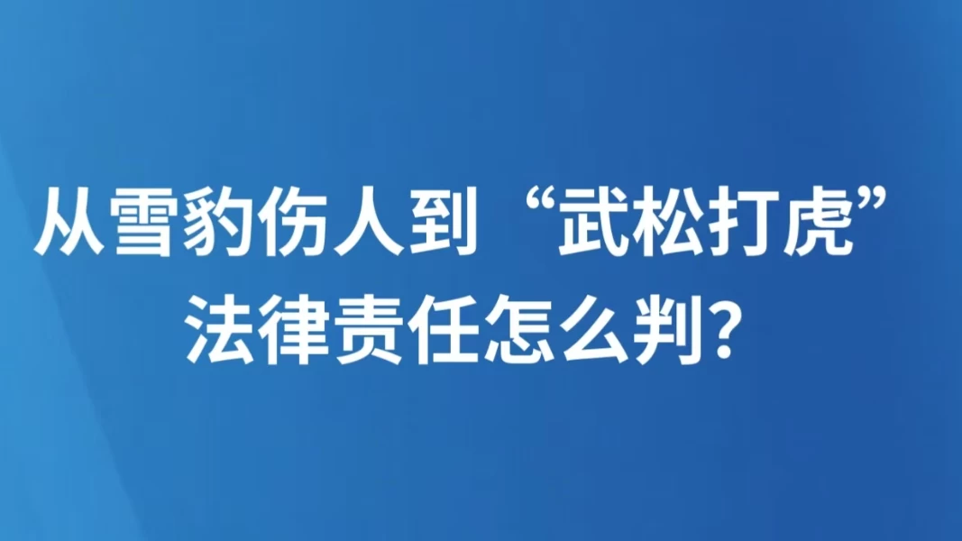 从雪豹伤人到“武松打虎”，法律责任怎么判？