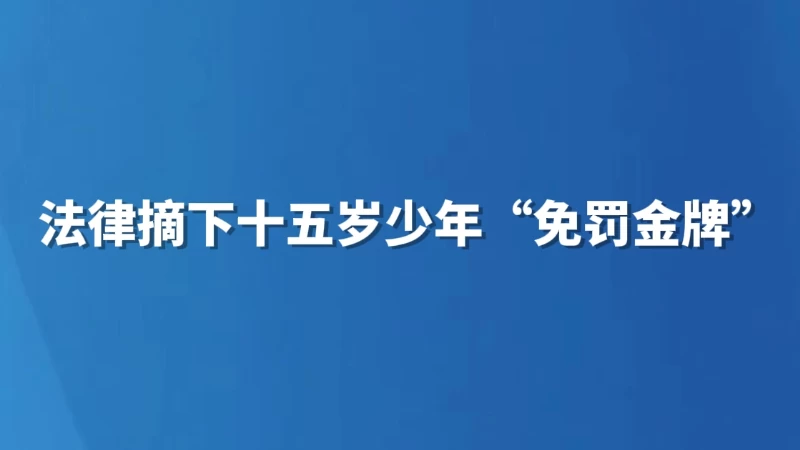 法律摘下十五岁少年“免罚金牌” ​