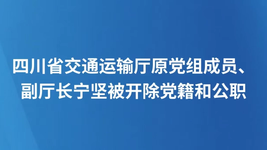 四川省交通运输厅原党组成员、副厅长宁坚被开除党籍和公职