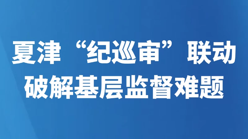 夏津“纪巡审”联动破解基层监督难题