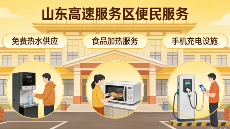 今年春运山东所有高速公路服务区免费提供热水供应、食品加热和手机充电
