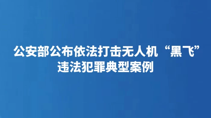 公安部公布依法打击无人机“黑飞”违法犯罪典型案例