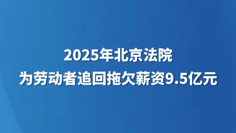 2025年北京法院为劳动者追回拖欠薪资9.5亿元