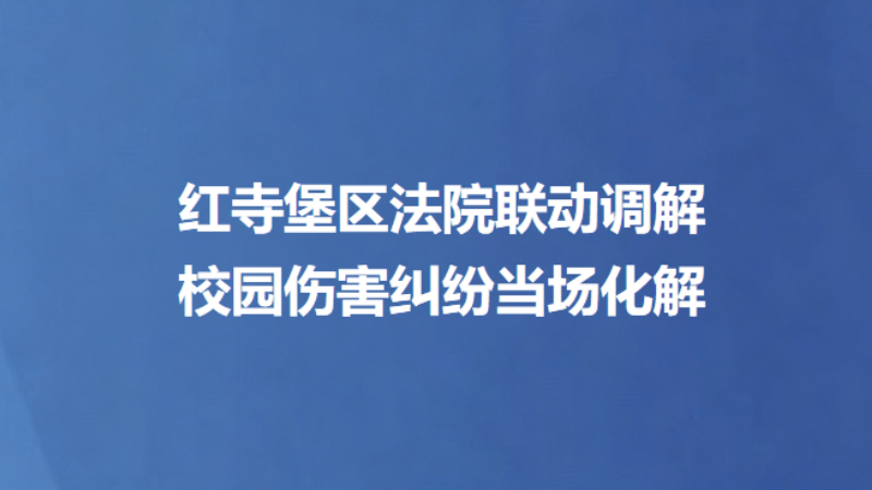 红寺堡区法院联动调解 校园伤害纠纷当场化解