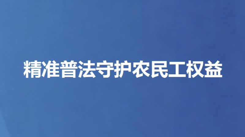精准普法守护农民工权益