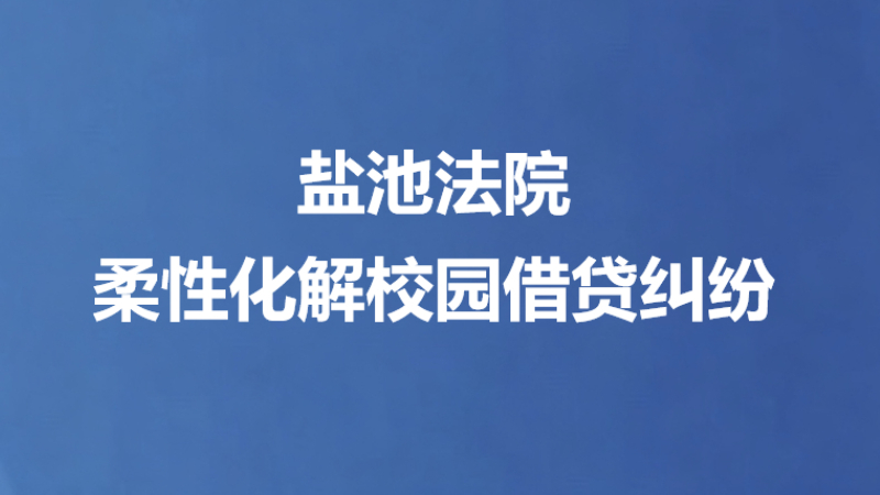 盐池法院柔性化解校园借贷纠纷