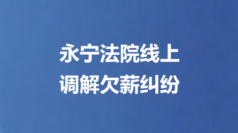 永宁法院线上 调解欠薪纠纷