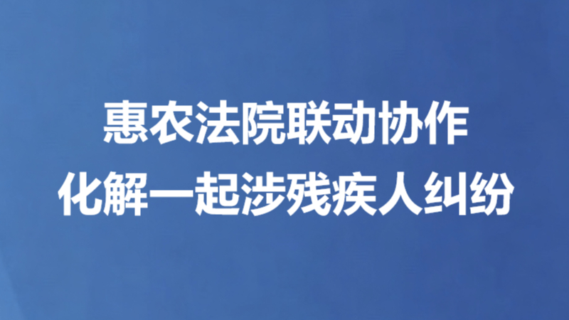 惠农法院联动协作 化解一起涉残疾人纠纷