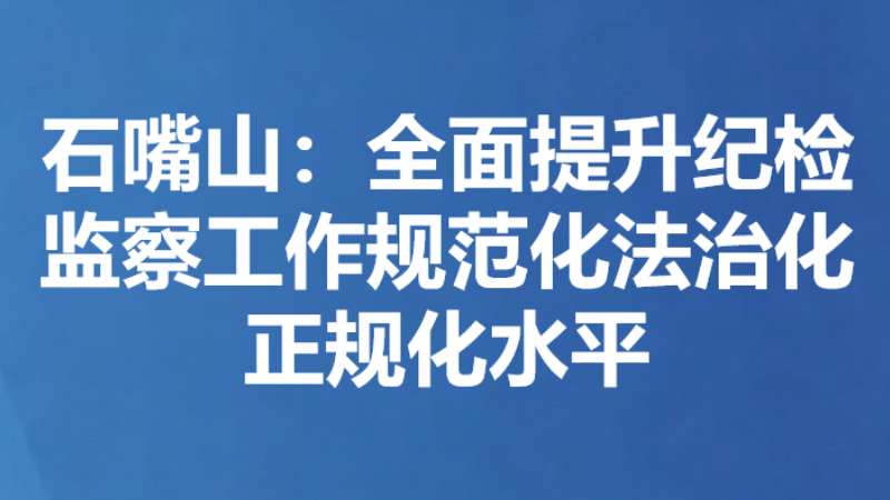 石嘴山：全面提升纪检监察工作规范化法治化正规化水平