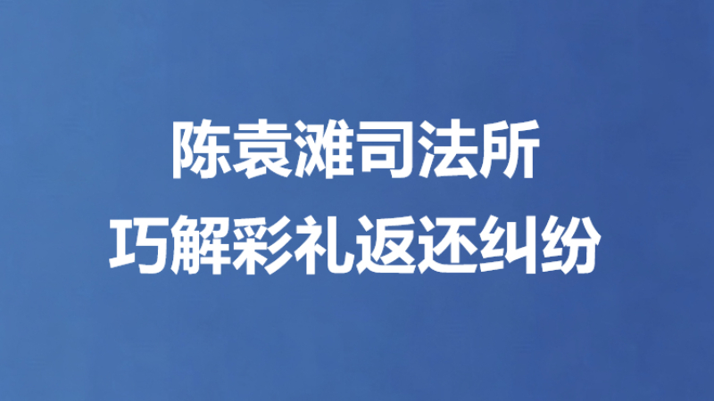 陈袁滩司法所巧解彩礼返还纠纷