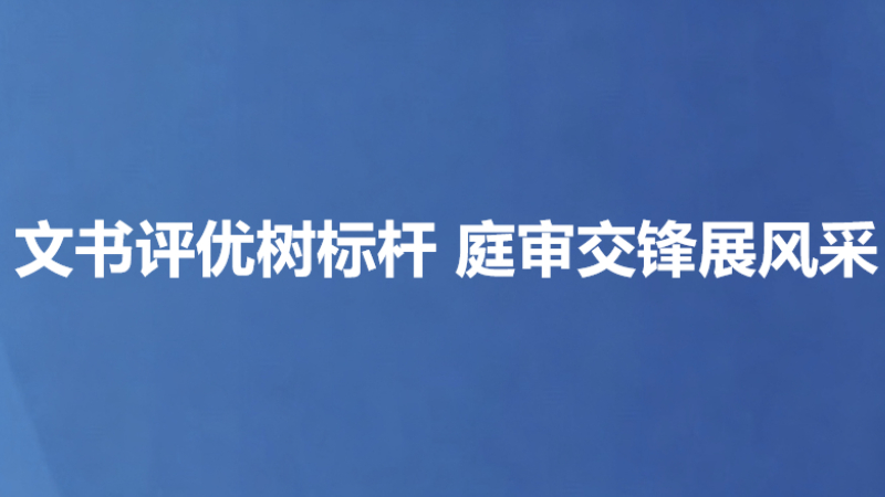 文书评优树标杆 庭审交锋展风采