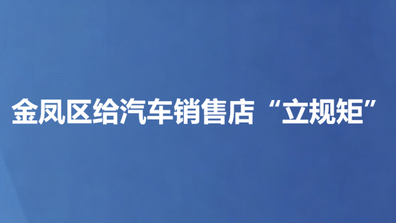 金凤区给汽车销售店“立规矩”