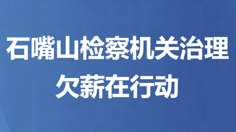 石嘴山检察机关治理欠薪在行动