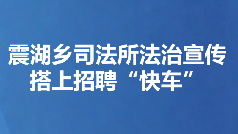 震湖乡司法所法治宣传搭上招聘“快车”