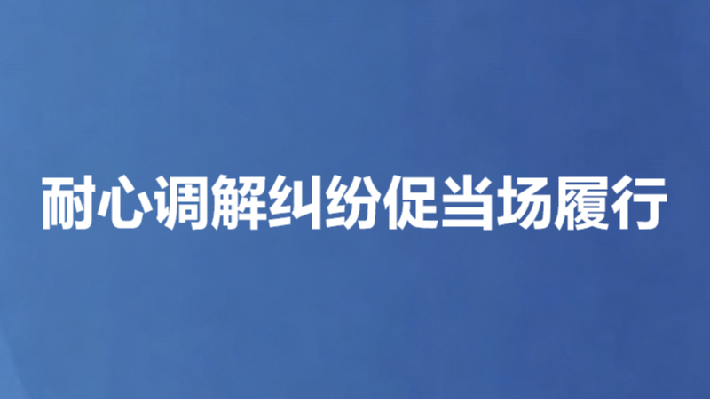 耐心调解纠纷促当场履行