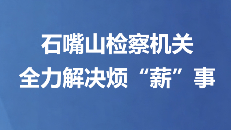 石嘴山检察机关全力解决烦“薪”事