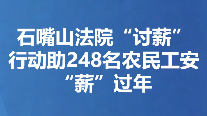 石嘴山法院“讨薪”行动助248名农民工安“薪”过年