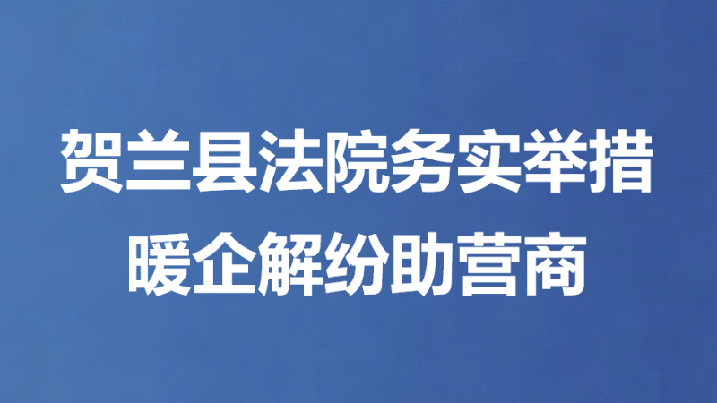 贺兰县法院务实举措 暖企解纷助营商
