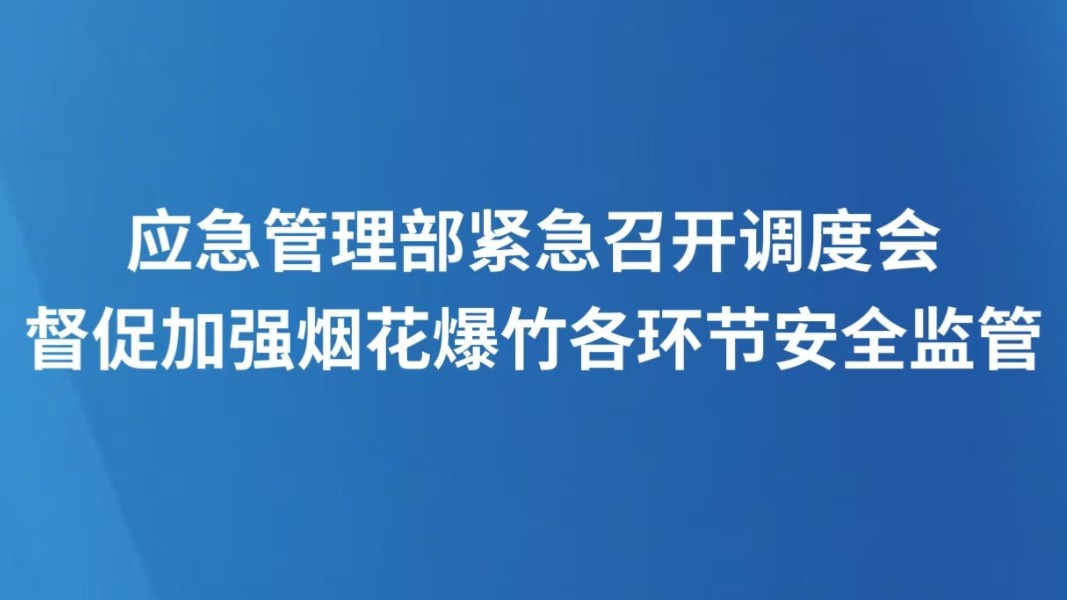 应急管理部紧急召开调度会督促加强烟花爆竹各环节安全监管