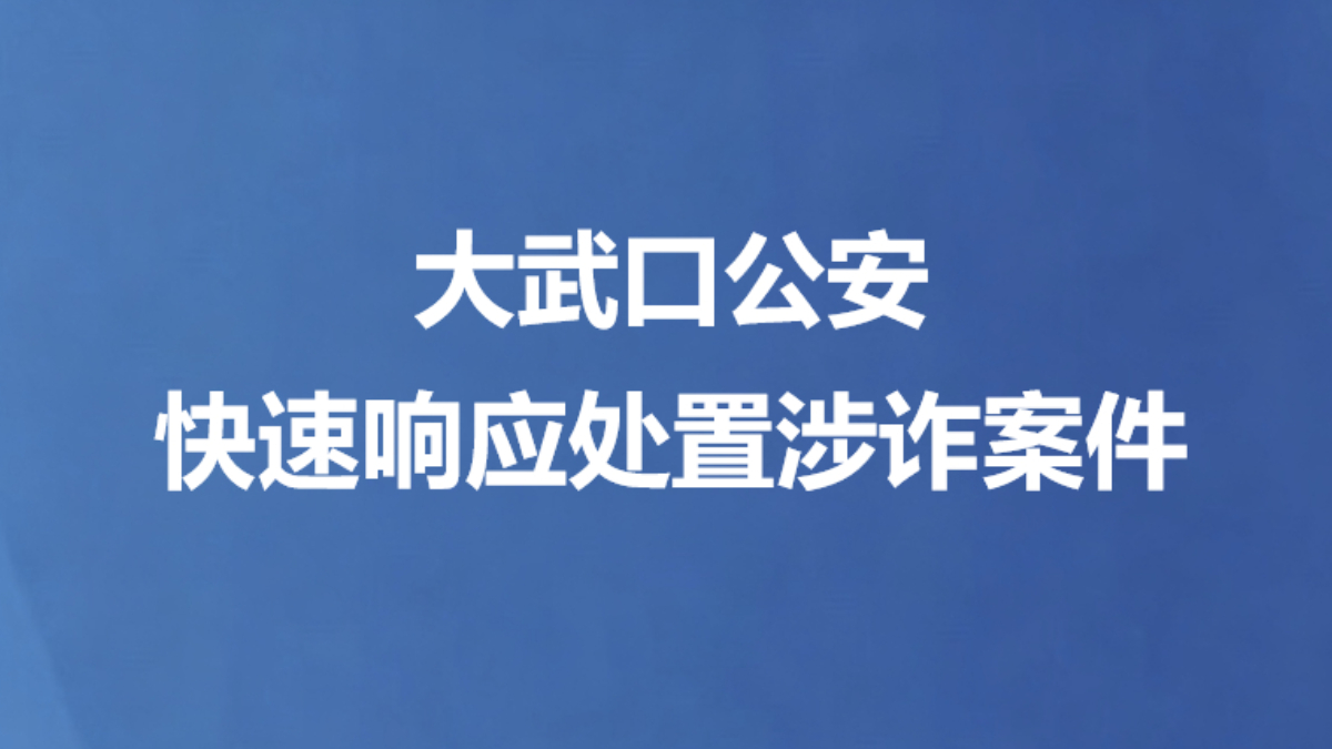 大武口公安快速响应处置涉诈案件