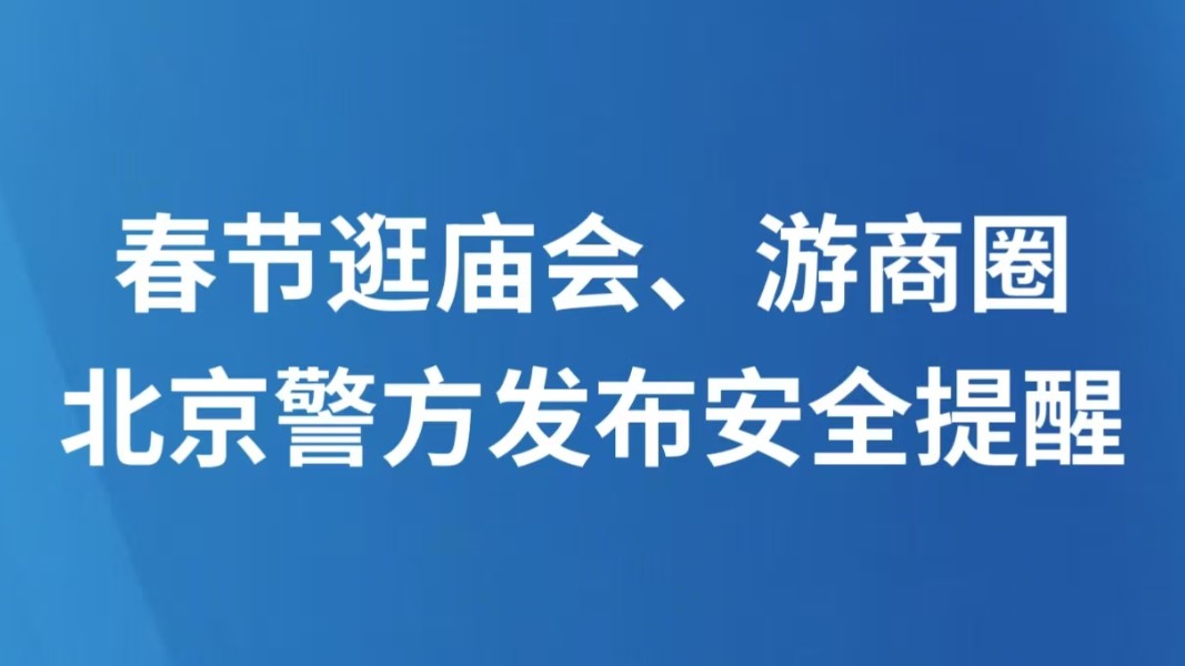 春节逛庙会、游商圈，北京警方发布安全提醒