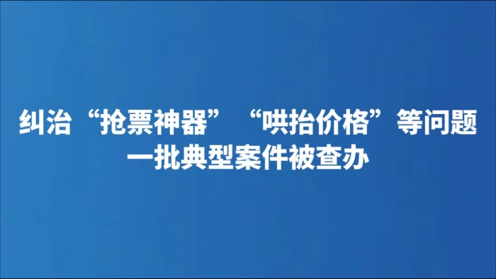 纠治“抢票神器”“哄抬价格”等问题 一批典型案件被查办