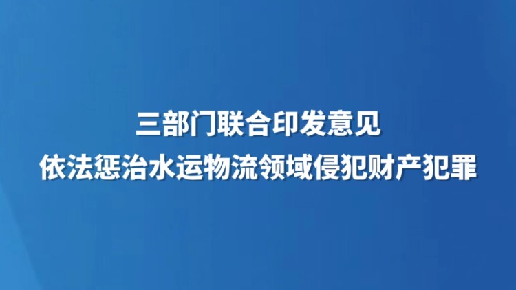 三部门联合印发意见依法惩治水运物流领域侵犯财产犯罪