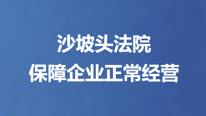沙坡头法院保障企业正常经营