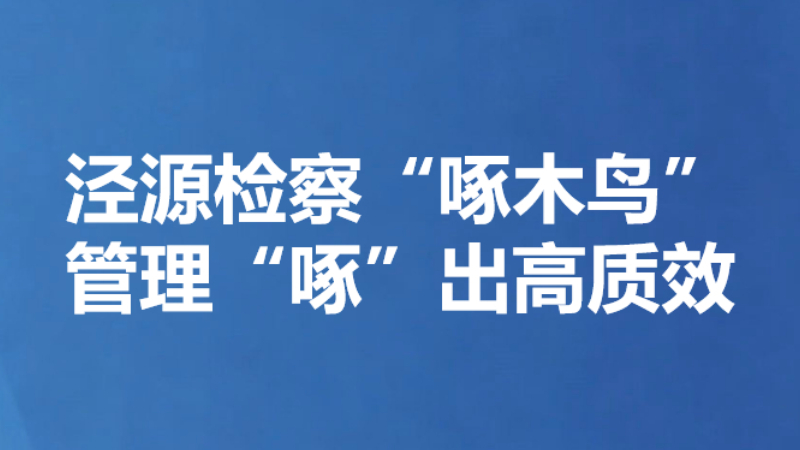 泾源检察“啄木鸟”管理“啄”出高质效
