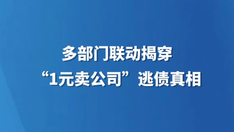 多部门联动揭穿“1元卖公司”逃债真相