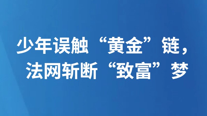 少年误触“黄金”链，法网斩断“致富”梦