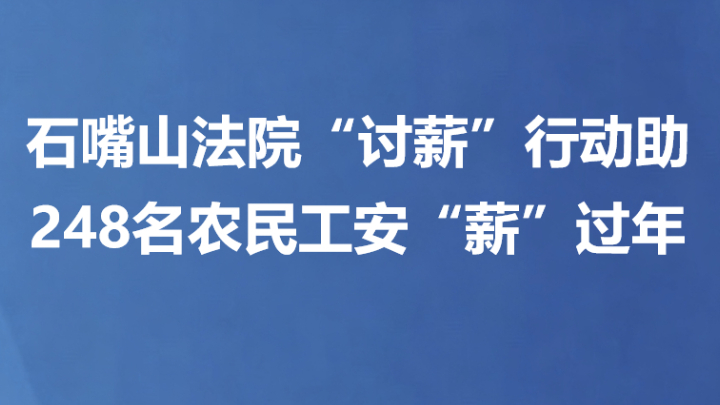 石嘴山法院“讨薪”行动助248名农民工安“薪”过年