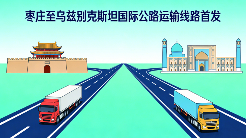 枣庄至乌兹别克斯坦国际公路运输线路首发