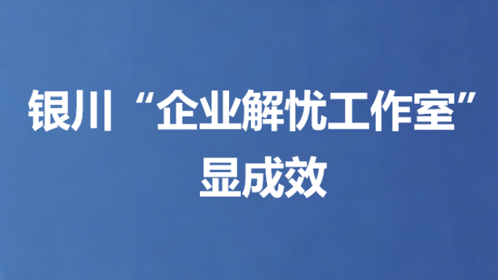 银川“企业解忧工作室”显成效