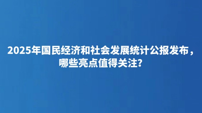 2025年国民经济和社会发展统计公报发布，哪些亮点值得关注？