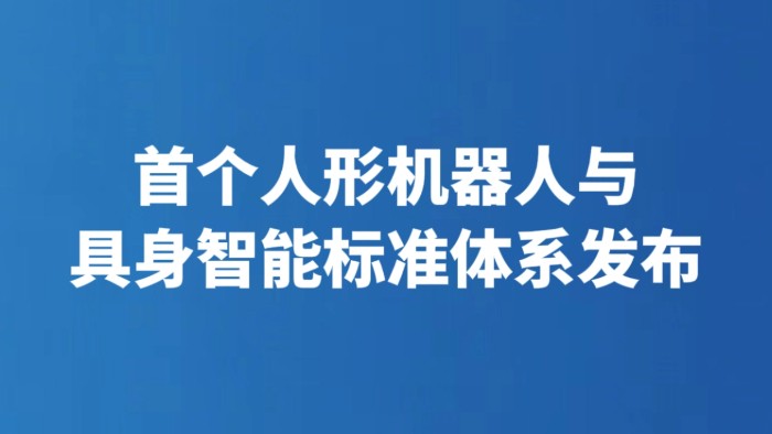 首个人形机器人与具身智能标准体系发布