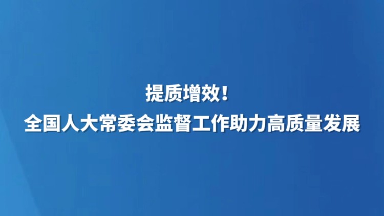提质增效！全国人大常委会监督工作助力高质量发展