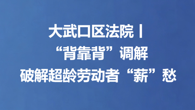大武口区法院丨“背靠背”调解 破解超龄劳动者“薪”愁